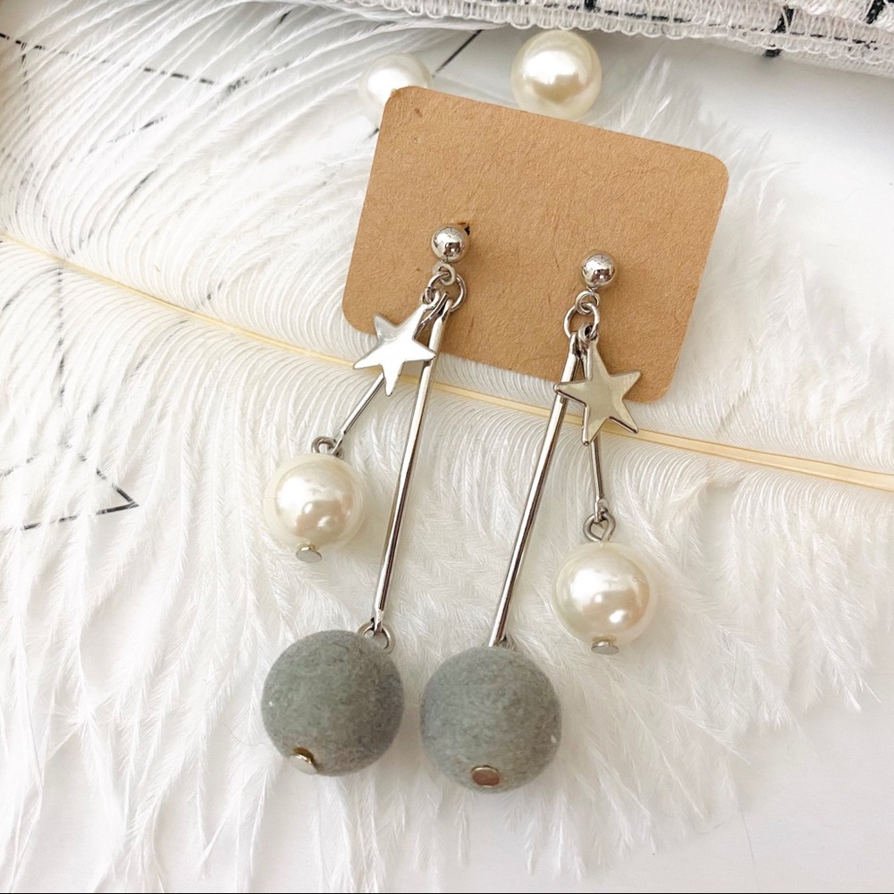 Star Pearl Cute Earrings - Picture 1 of 5